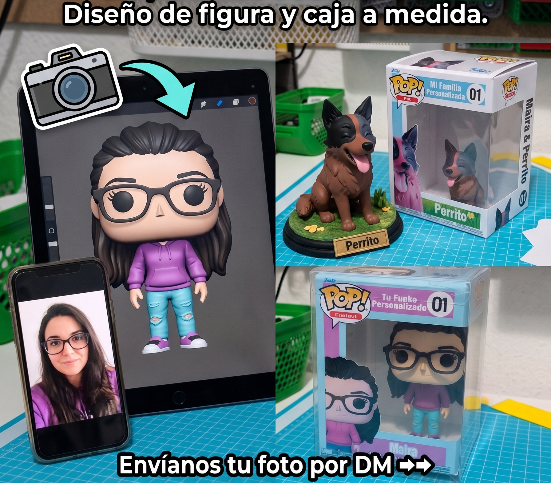 Funko Pop personalizado Fatima de Media Markt, figura hecha a medida en impresión 3D